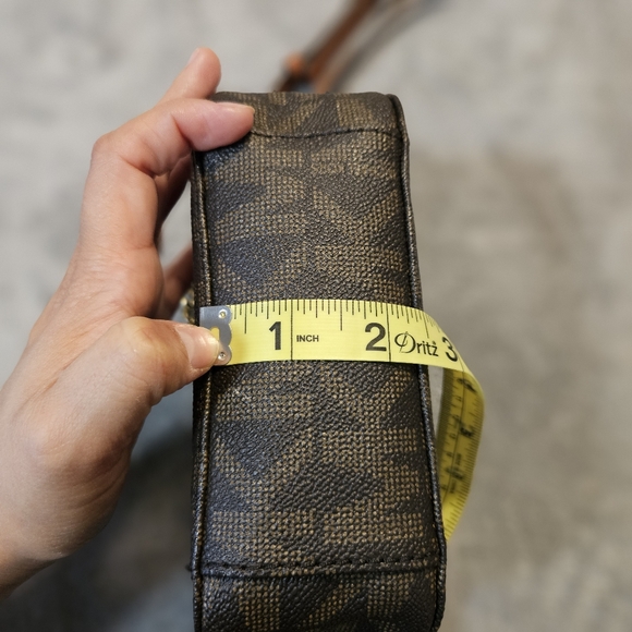 Michael Kors Brown Signature Coated Canvas and Leather Fulton Crossbody Bag - Picture 11 of 13